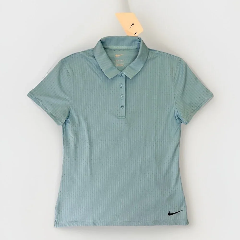 Nike Women’s Dri-Fit Light Blue Short Sleeves Golf Polo Shirt Top Size S NWT $68